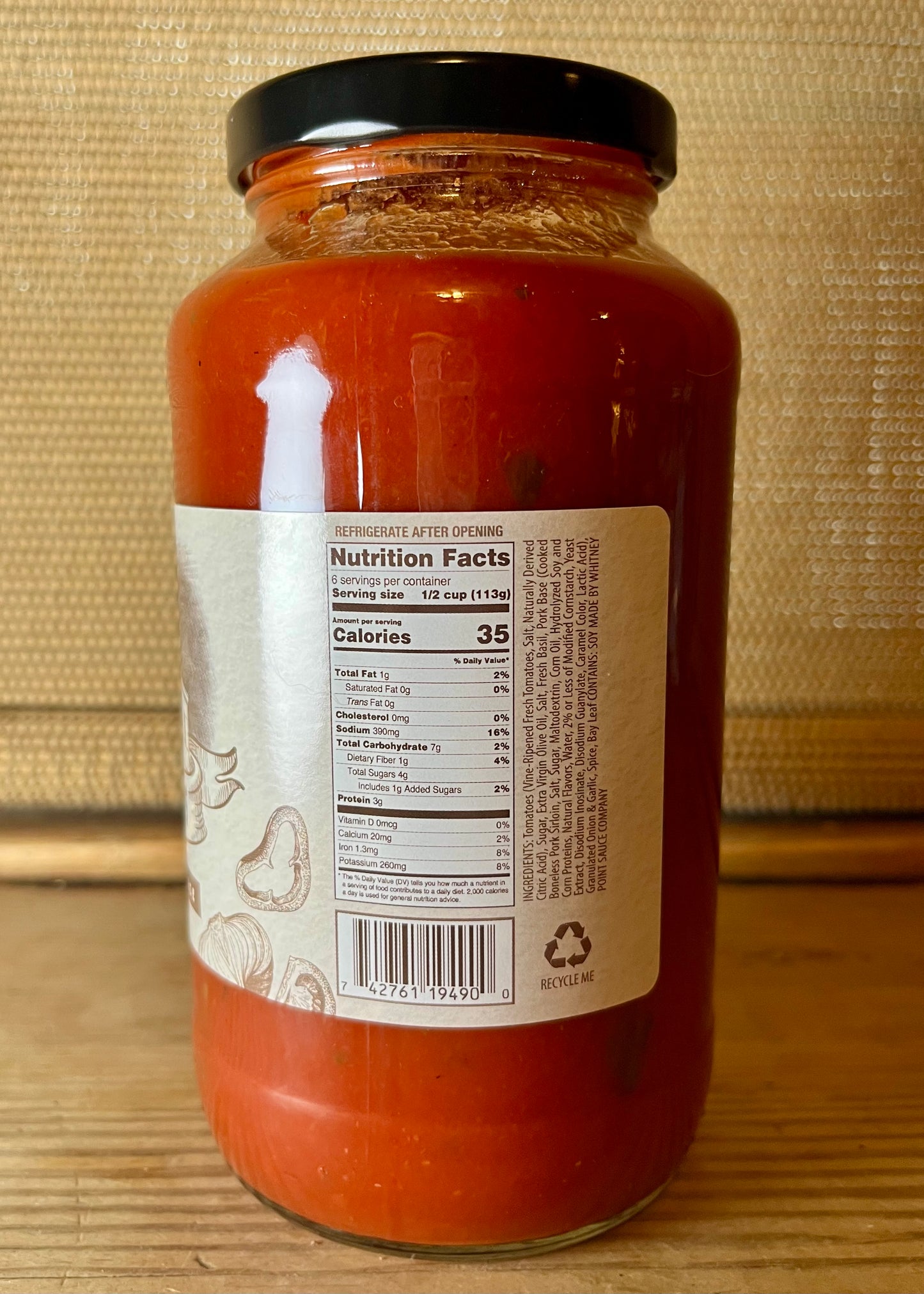 1 Case - 6 Jars of Tomato Sauce